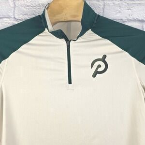 Rhone X Peloton Mens Green Cream 1/4 Quarter Zip Performance Pullover Size Large